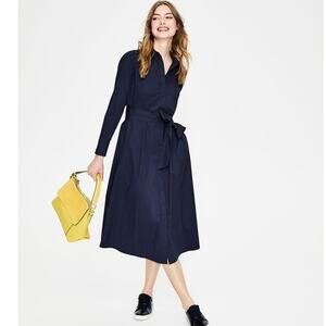 NWT Boden Roseland Shirt Dress Navy Blue Size 6